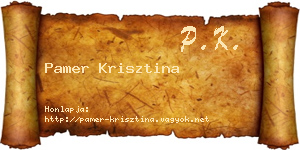 Pamer Krisztina névjegykártya